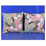 Floral & Cactus Print Throw Pillows Pair
