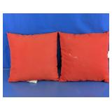 Red Decorative Throw Pillows Pair