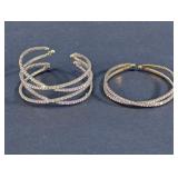 Rhinestone Open Cuff Bangle Bracelets