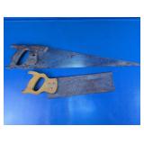 Vtg Hand Saw and Back Saw Woodworking Lot