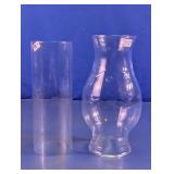 Clear Glass Hurricane Shade Pair