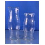 Clear Glass Hurricane Candle Holder Pair