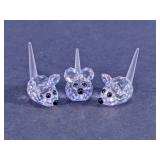 Swarovski Silver Crystal Mouse Figurine Set