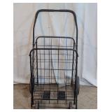 Black Folding Metal Utility Shopping Cart