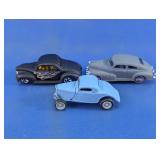 Vintage Style Hot Rod Die-Cast Cars Trio