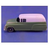 Vintage Green & White Metal Toy Delivery Van