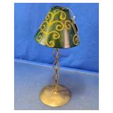 Green Glitter Swirl Metal & Glass Tealight Lamp