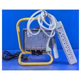 Portable Work Light & Power Strip Set