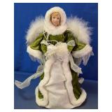 Porcelain Green Velvet Angel Christmas Tree
