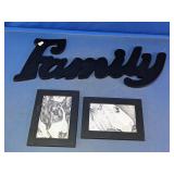 Family Wall Decor & Framed Animal Sketches Set