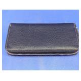 Black RFID Blocking Zipper Wallet