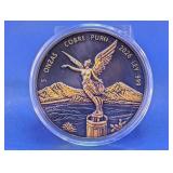 2026 Antiqued Libertad en Oro 5 oz Copper Medal