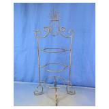 Pineapple Design Gold Tone Metal Display Rack
