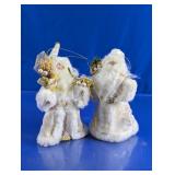 White & Gold Santa Claus Christmas Figures