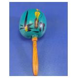 Vtg Hand-Painted Wooden Maraca Shaker