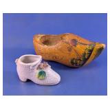 Vtg Miniature Wooden & Glass Shoe Decor Lot