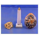 Assorted Figurines & Clay Ocarina Whistle