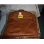 Tan leather hanging garment bag