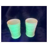 vintage Norwood custard glass tumblers