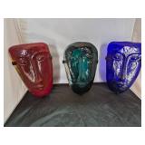 Three Colored Glass Face Masks