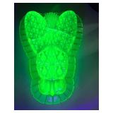 Uranium Glass Fly Trap Dish, Approx. 7 Inches