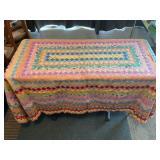 Beautiful vintage 'Trip Around the World' patchwork quilt