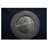 Large Brass Repoussï¿½ Plaque Wall Hanging