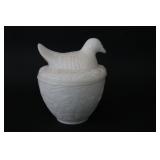 Vintage Avon Milk Glass Hen on Nest 5.5'H x 4'W
