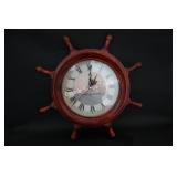 Wooden Boat Wheel Wall Clock