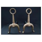 Cast Iron Fireplace Andirons 13.5'H x 7.5'W x 12'D