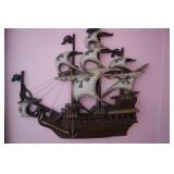 Plastic Galleon Ship Wall Hanging