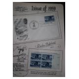 Ten 1959 First Day Covers & Plate Blocks Stamps