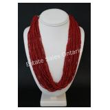 Twenty Four Strand Coral Bead Necklace