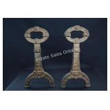 Cast Iron Fireplace Andirons 15'H x 8'W x 13.5'D