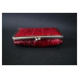 Genuine Eel Skin Makeup Case 1.75'H x 5'W x 3.75'D