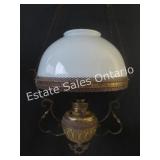 Antique Ceiling Hanging Brass Miller Oil Lamp