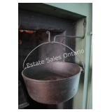 Antique Smart Cast Iron Fire Pot & Hook