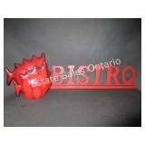 Plaster Glazed Fish & Wooden Distressed Bistro