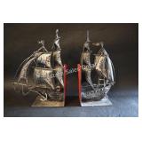 Metal Ship Bookends Each 10'H x 12'W x 3.25'D