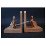Wood Carved Bookends