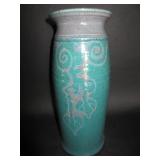 Hand Turned Clay Glazed Vase 13'H x 5'D