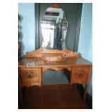 Antique Walnut Wood Vanity Dresser