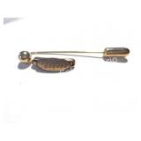 10K Gold Men's Clip & Ball Stick Pin  2.94 grams