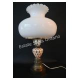 Antique Milk Glass Metal Lamp