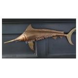 Brass Swordfish Wall Hanging 10'H x 24'L x 1.5'D