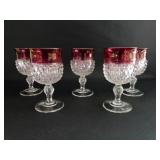 Vintage Indiana Glass Cranberry Goblets