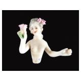 Antique Porcelain Pincushion Half Doll