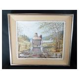 Original Painting of Man on Horse Cart