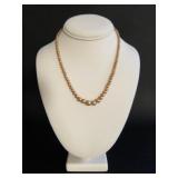 Sterling Silver Clasp Glass Pearl Necklace