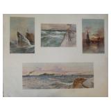 Antique Leather Portfolio of Willy Stower Artwork